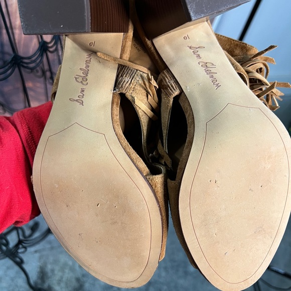 Sam Edelman Elaine Leather Fringe Stocky heel bootie size 10. - Picture 6 of 11